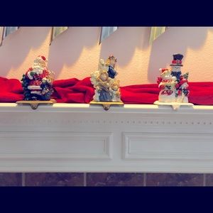 Ceramic Stockings Holders 6’. Set of 3.